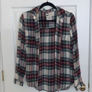 american eagle red and green *super soft* flannel
